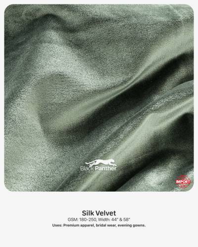 Imported Silk Velvet Fabric 180-250 GSM | 44” & 58” Width | Premium Apparel & Bridal Wear in Surat